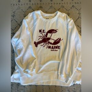 Oversized Aerie White Maine Lobster Sweatshirt
